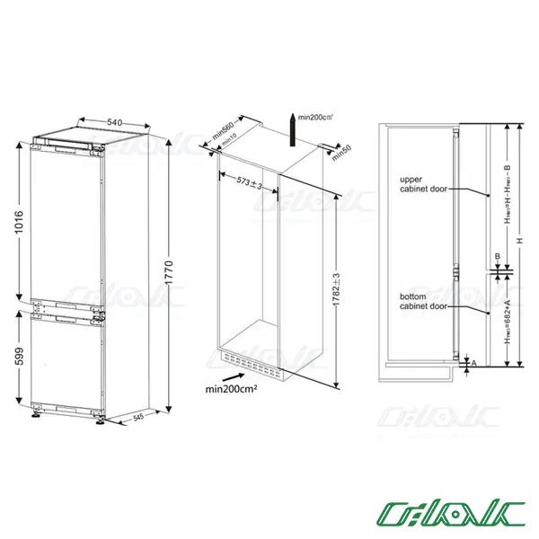 یخچال فریزر توکار مونوگرام مدل MBCR 430 GE